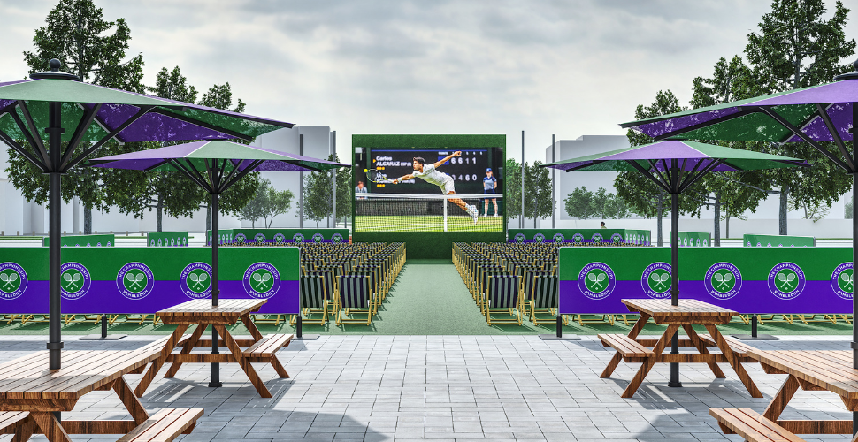 Big screen at Wimbledon in Plymouth city centre